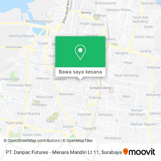 Peta PT. Danpac Futures - Menara Mandiri Lt 11