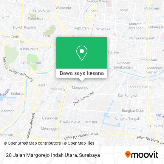 Peta 28 Jalan Margorejo Indah Utara