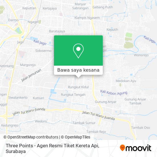 Peta Three Points - Agen Resmi Tiket Kereta Api