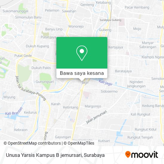 Peta Unusa Yarsis Kampus B jemursari