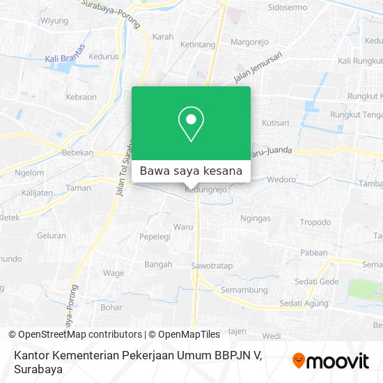 Peta Kantor Kementerian Pekerjaan Umum BBPJN V