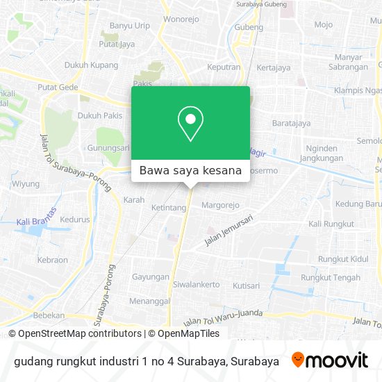 Peta gudang rungkut industri 1 no 4 Surabaya