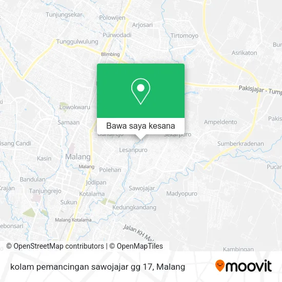Peta kolam pemancingan sawojajar gg 17