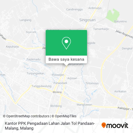 Peta Kantor PPK Pengadaan Lahan Jalan Tol Pandaan-Malang