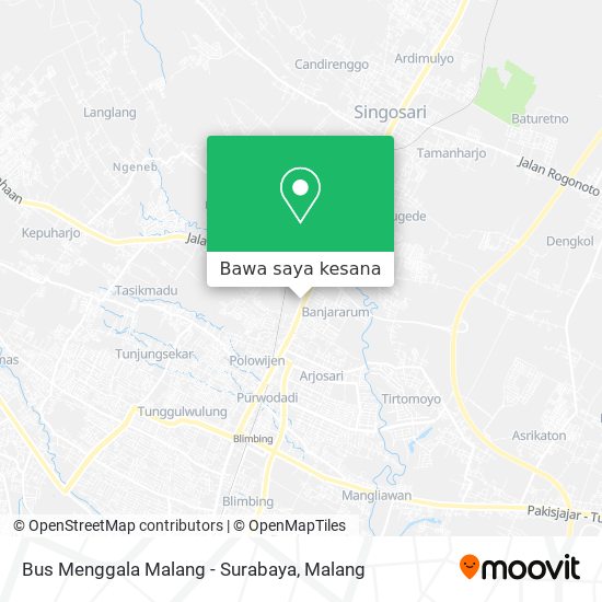 Peta Bus Menggala Malang - Surabaya