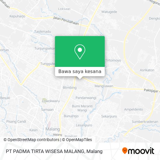 Peta PT  PADMA TIRTA WISESA  MALANG