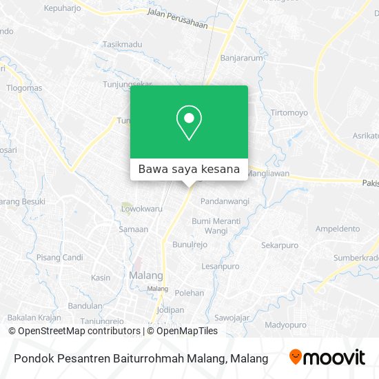 Peta Pondok Pesantren Baiturrohmah Malang
