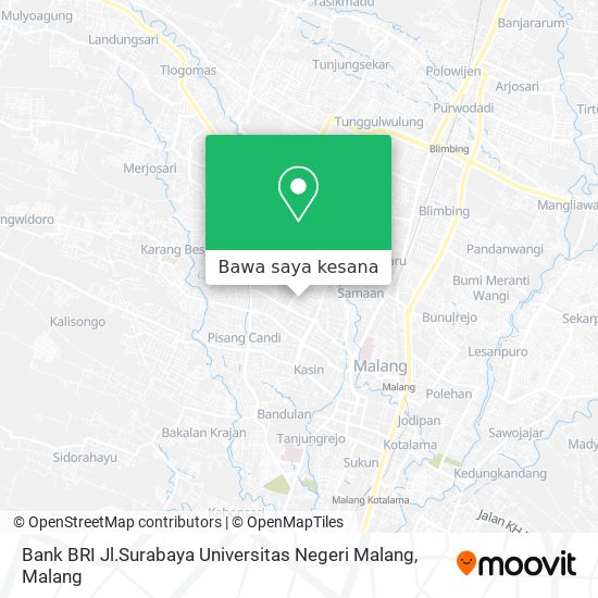 Peta Bank BRI Jl.Surabaya Universitas Negeri Malang