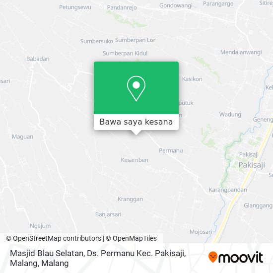 Peta Masjid Blau Selatan, Ds. Permanu Kec. Pakisaji, Malang