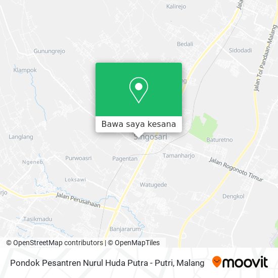 Peta Pondok Pesantren Nurul Huda Putra - Putri
