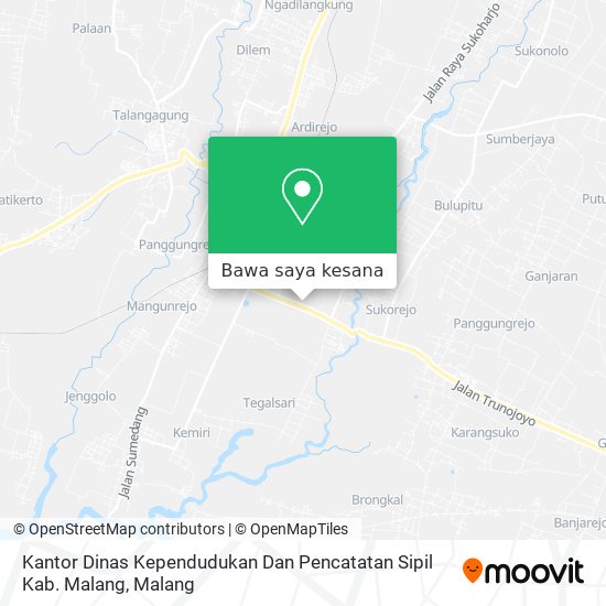 Peta Kantor Dinas Kependudukan Dan Pencatatan Sipil Kab. Malang