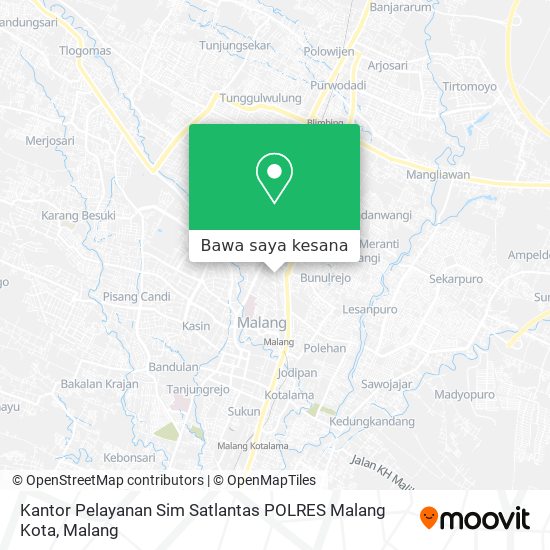 Peta Kantor Pelayanan Sim Satlantas POLRES Malang Kota