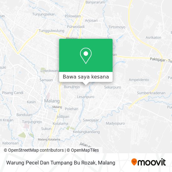 Peta Warung Pecel Dan Tumpang Bu Rozak