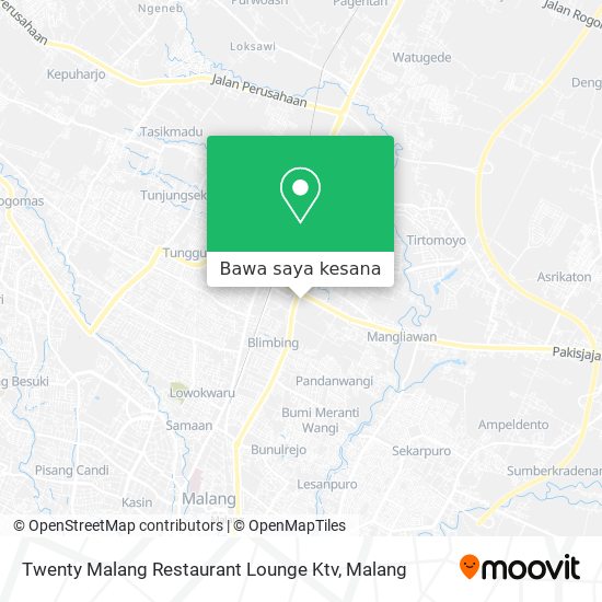 Peta Twenty Malang Restaurant Lounge Ktv