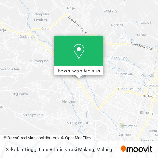 Peta Sekolah Tinggi Ilmu Administrasi Malang