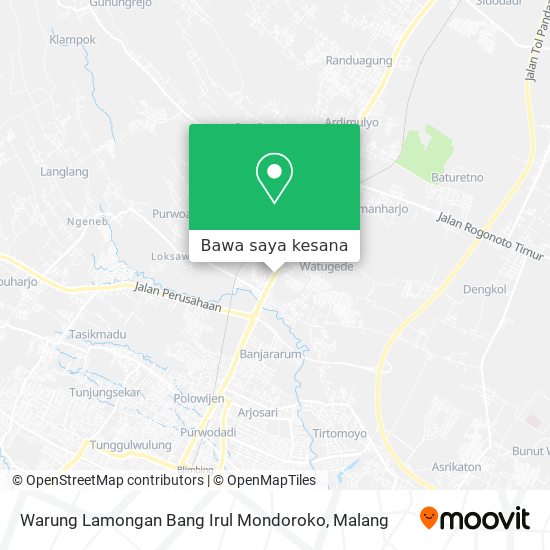 Peta Warung Lamongan Bang Irul Mondoroko