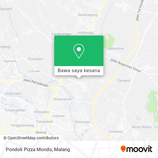 Peta Pondok Pizza Mondo