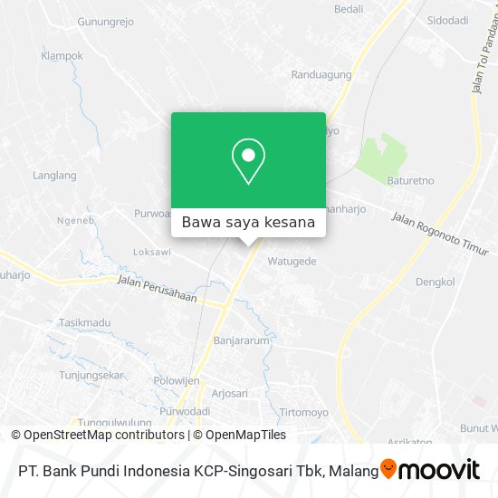 Peta PT. Bank Pundi Indonesia KCP-Singosari Tbk