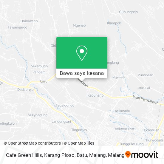 Peta Cafe Green Hills, Karang Ploso, Batu, Malang