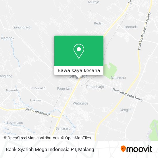 Peta Bank Syariah Mega Indonesia PT