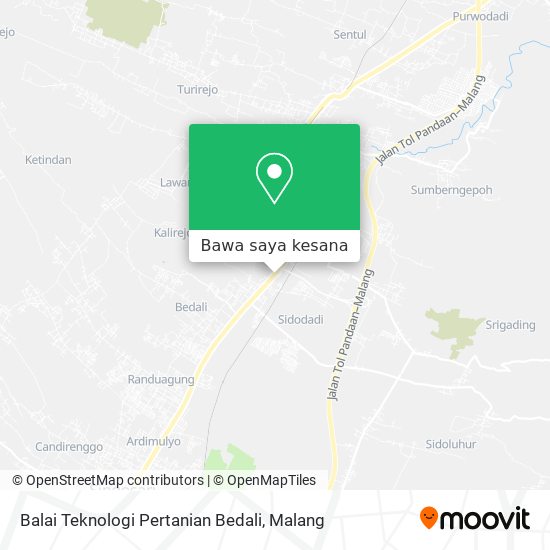 Peta Balai Teknologi Pertanian Bedali