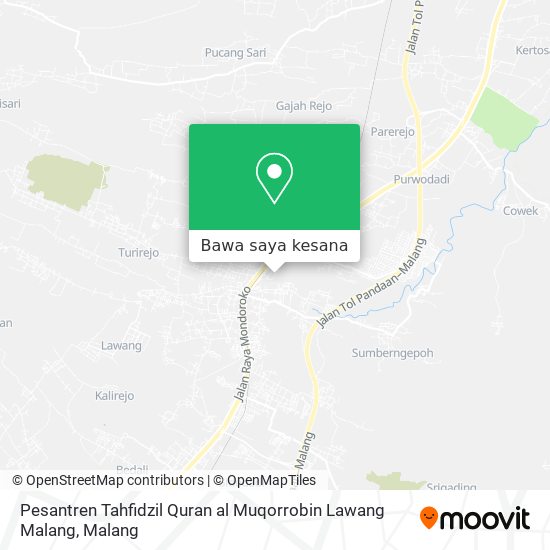 Peta Pesantren Tahfidzil Quran al Muqorrobin Lawang Malang