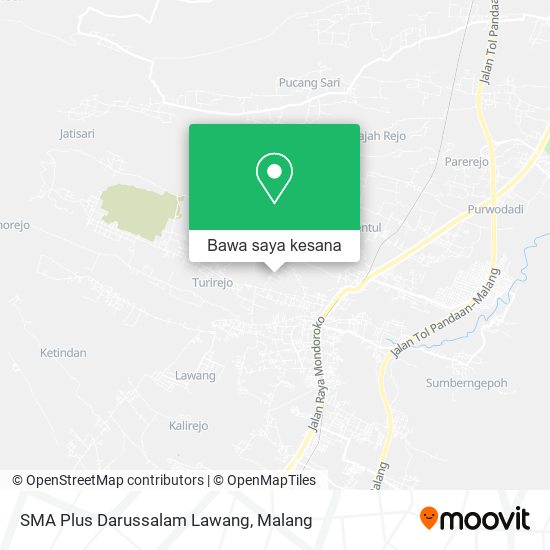 Peta SMA Plus Darussalam Lawang