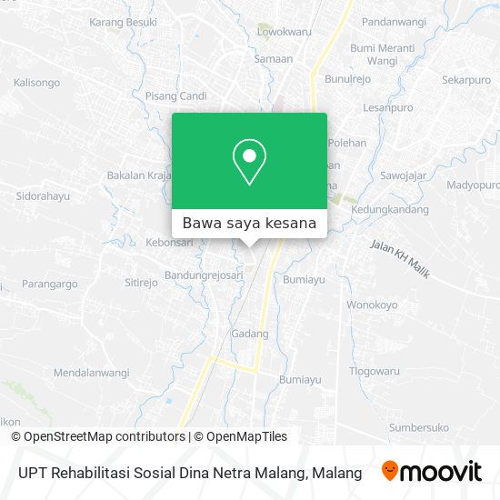 Peta UPT Rehabilitasi Sosial Dina Netra Malang