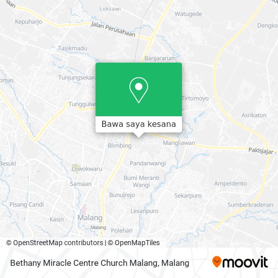 Peta Bethany Miracle Centre Church Malang