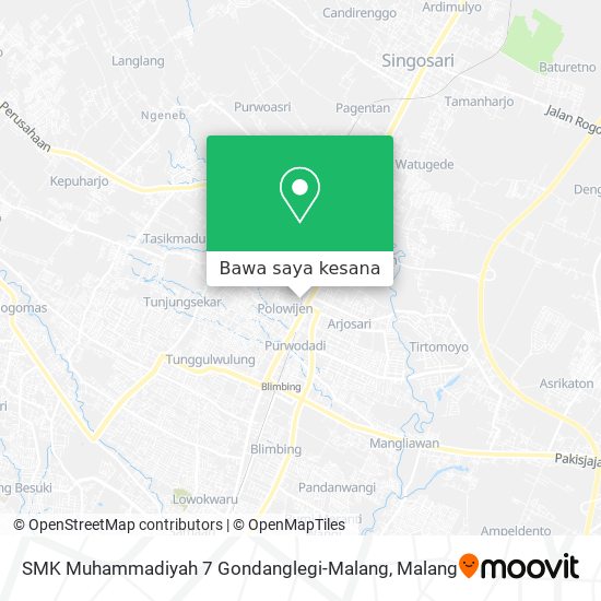 Peta SMK Muhammadiyah 7 Gondanglegi-Malang