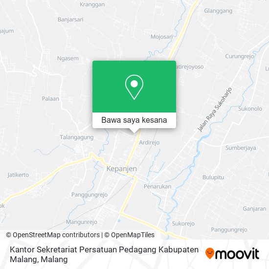 Peta Kantor Sekretariat Persatuan Pedagang Kabupaten Malang