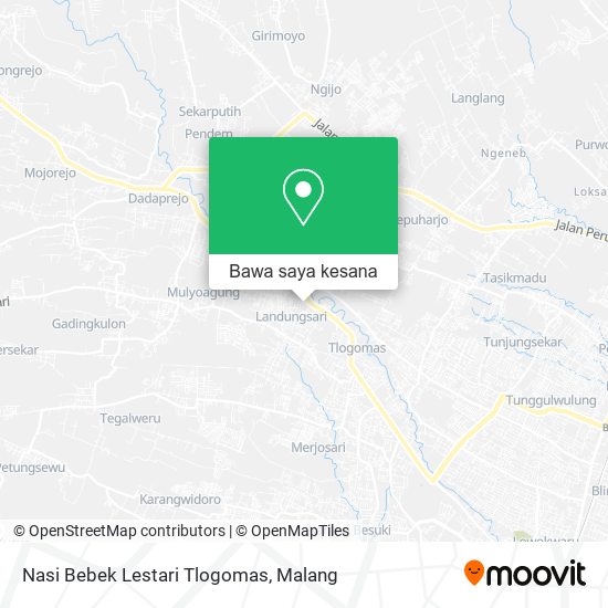 Peta Nasi Bebek Lestari Tlogomas