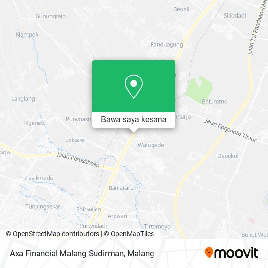 Peta Axa Financial Malang Sudirman