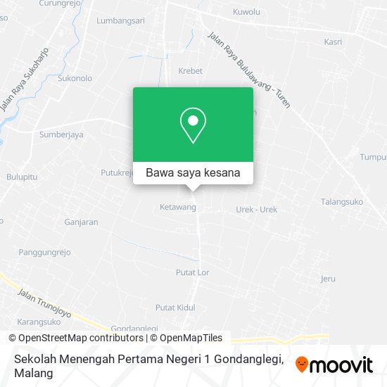 Peta Sekolah Menengah Pertama Negeri 1 Gondanglegi