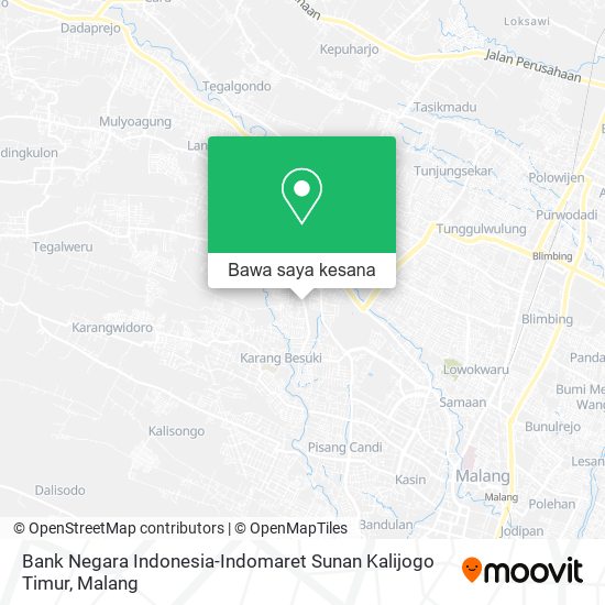 Peta Bank Negara Indonesia-Indomaret Sunan Kalijogo Timur
