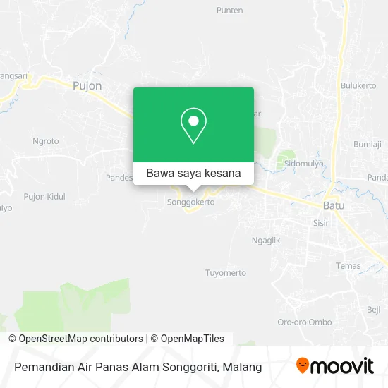 Peta Pemandian Air Panas Alam Songgoriti