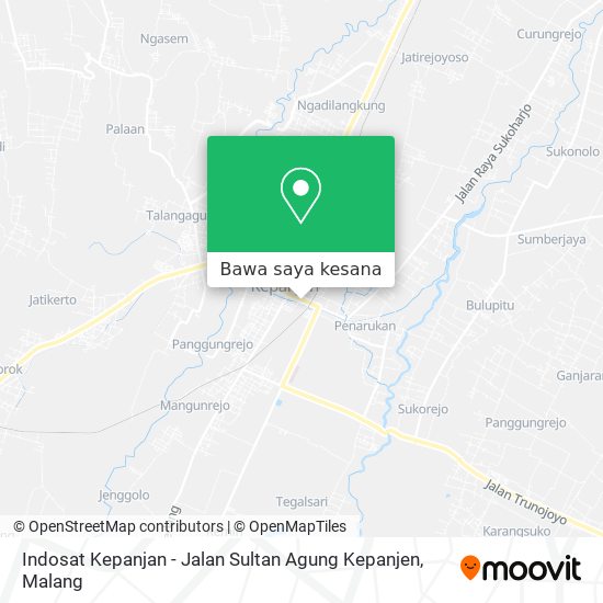 Peta Indosat Kepanjan - Jalan Sultan Agung Kepanjen