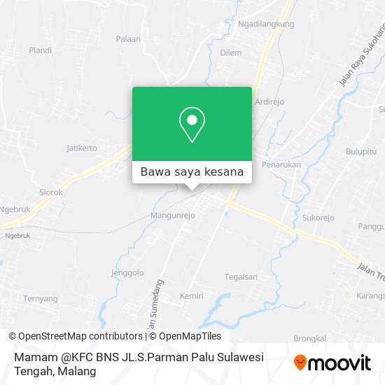Peta Mamam @KFC BNS JL.S.Parman Palu Sulawesi Tengah