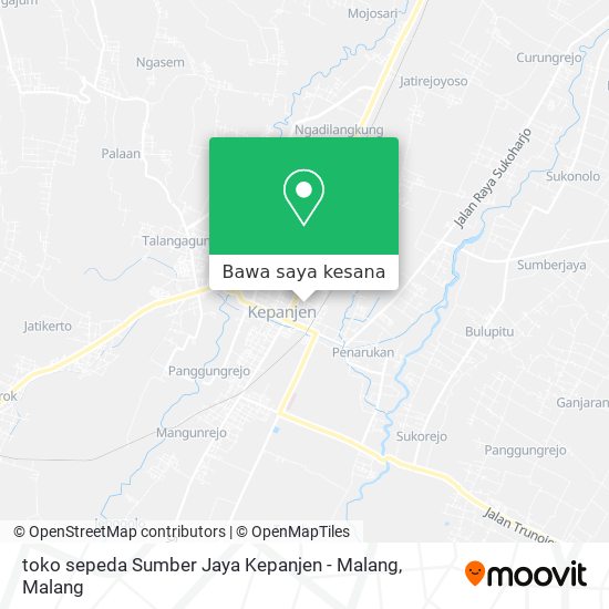 Peta toko sepeda Sumber Jaya Kepanjen - Malang