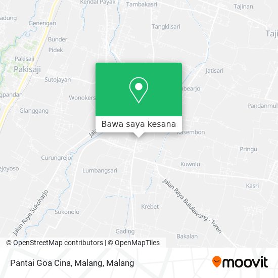 Peta Pantai Goa Cina, Malang