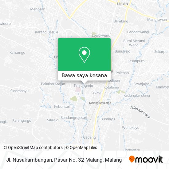 Peta Jl. Nusakambangan, Pasar No. 32 Malang