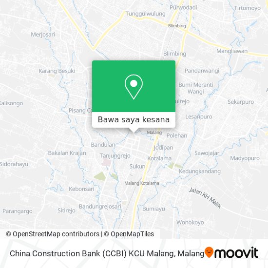 Peta China Construction Bank (CCBI)  KCU Malang