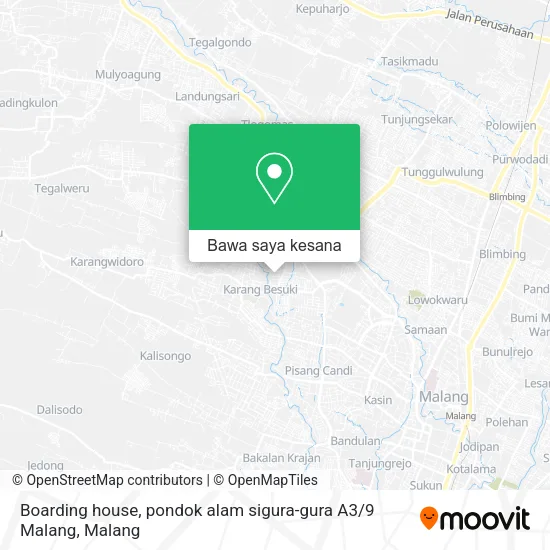 Peta Boarding house, pondok alam sigura-gura A3 / 9 Malang
