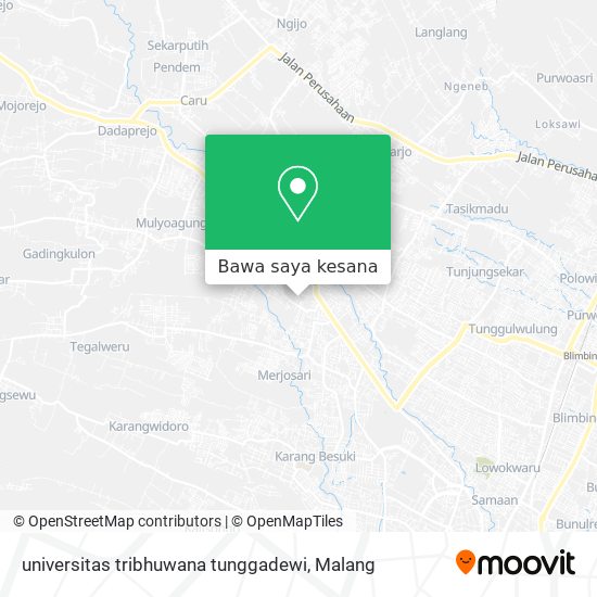 Peta universitas tribhuwana tunggadewi