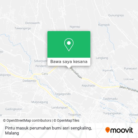 Peta Pintu masuk perumahan bumi asri sengkaling