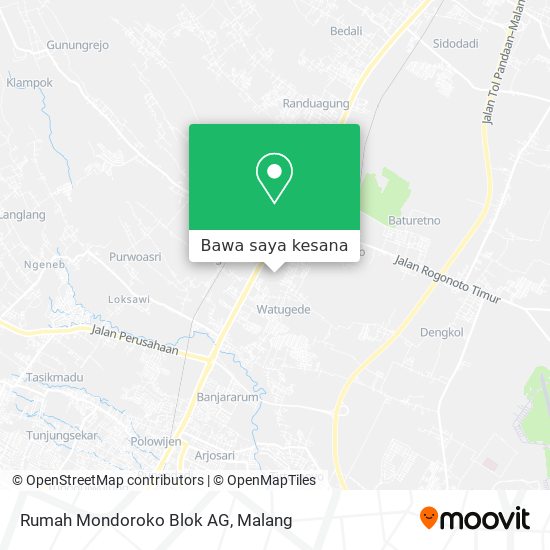 Peta Rumah Mondoroko Blok AG