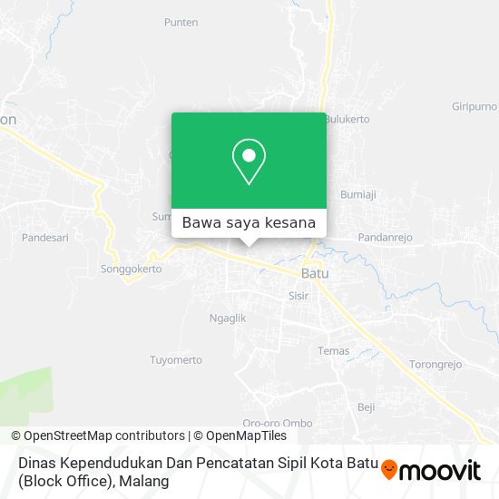 Peta Dinas Kependudukan Dan Pencatatan Sipil  Kota Batu  (Block Office)