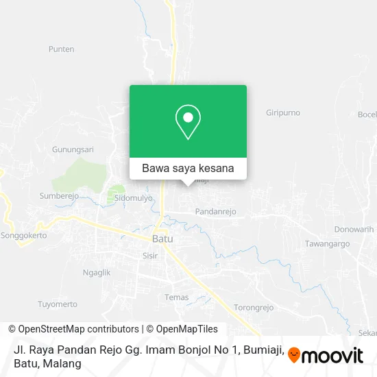 Peta Jl. Raya Pandan Rejo Gg. Imam Bonjol No 1, Bumiaji, Batu