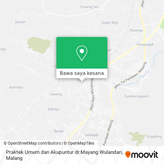 Peta Praktek Umum dan Akupuntur dr.Mayang Wulandari