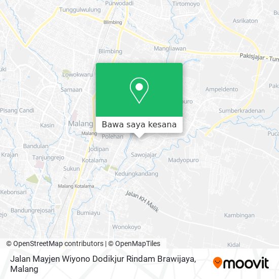 Peta Jalan Mayjen Wiyono Dodikjur Rindam Brawijaya